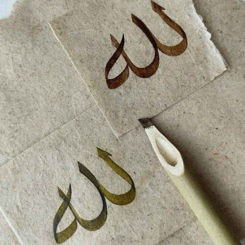 Calame et feuilles de papier